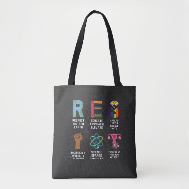 Bolsa Tote Resistir à igualdade transacional floral dos direi (Frente)
