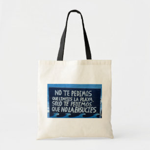 Bolsa Tote Respeite a natureza - Sinal de praia espanhol