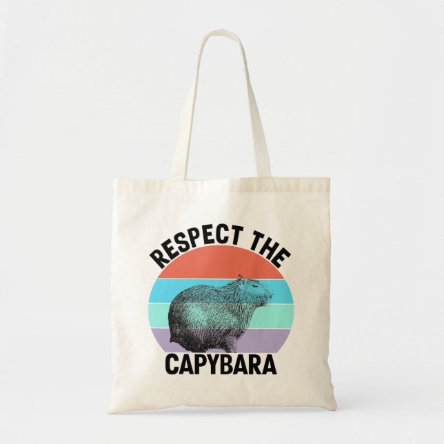 Bolsa Tote Respeite O Funny Rodent Capibara De Capybara (Frente)