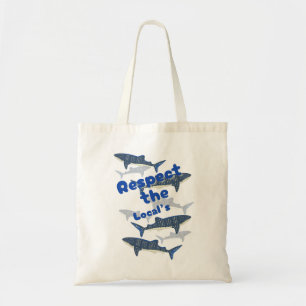 BOLSA TOTE RESPEITE OS LOCAIS, A FAMÍLIA DE SHARK NADANDO PER