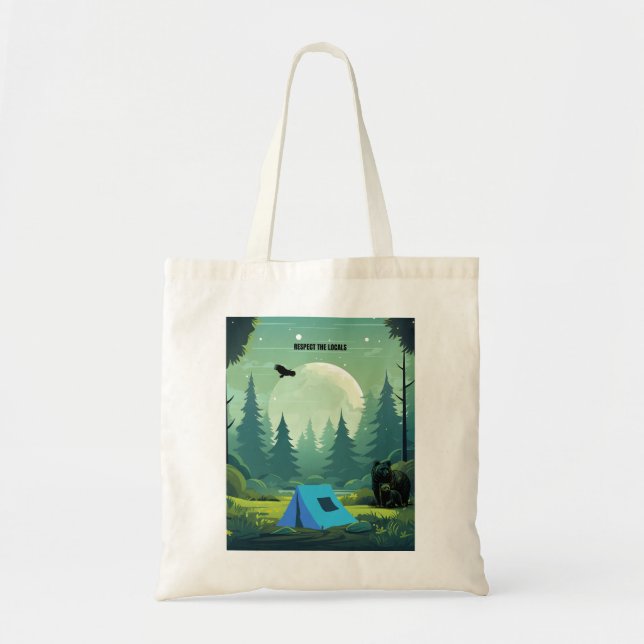 Bolsa Tote Respeite os locais - Urso selvagem (Frente)