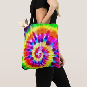 Bolsa Tote Respingo super da tintura do laço do arco-íris d