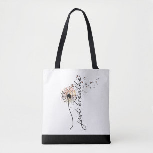 Bolsa Tote Respira a borboleta Dandelion Inspiração Yoga