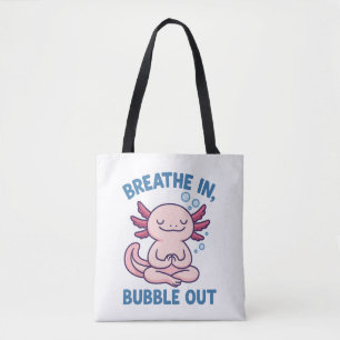 Bolsa Tote Respirar Em Bolha Axolotl Yoga