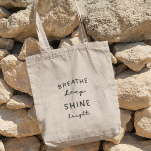 Bolsa Tote Respire Fundo Brilhe Forte Presente de Yoga Medita