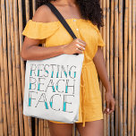 Bolsa Tote Resting Beach Face Summer<br><div class="desc">Deixem que os templos quentes de verão transformem seu rosto de repouso, "betch" em face de BEACH em repouso. A design de tipografia bonita mostra nossa divertida percepção do fenômeno da cultura da pop, com "face de praia em repouso" em letras azul e preto. Perfeito para jogar todas as suas...</div>