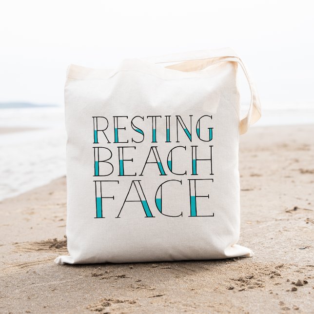 Bolsa Tote Resting Beach Face | Tipografia de Verão (Criador carregado)