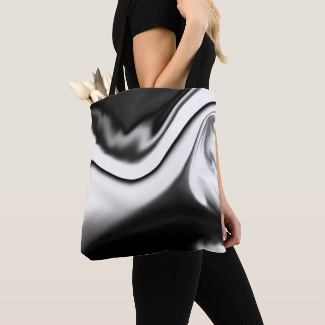 Bolsa Tote Resumo em Preto e branco (Close Up)