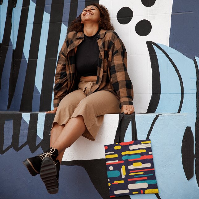 Bolsa Tote Retângulo arredondado colorido (Criador carregado)