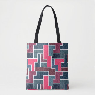 Bolsa Tote retângulos coloridos