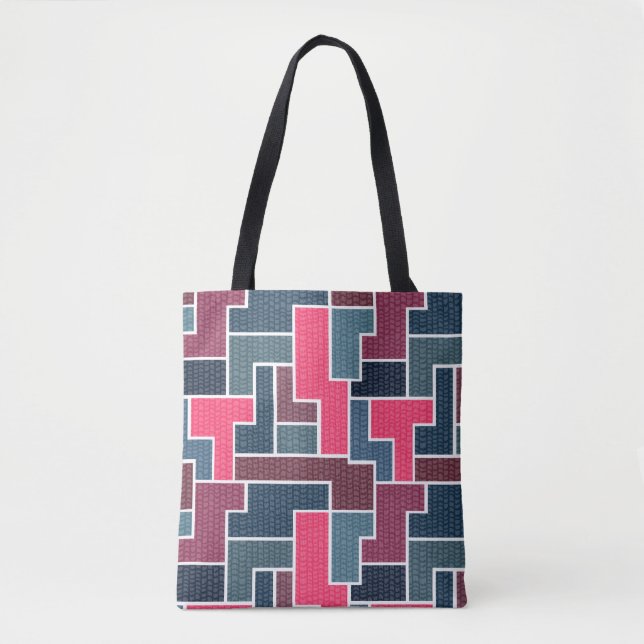 Bolsa Tote retângulos coloridos (Frente)