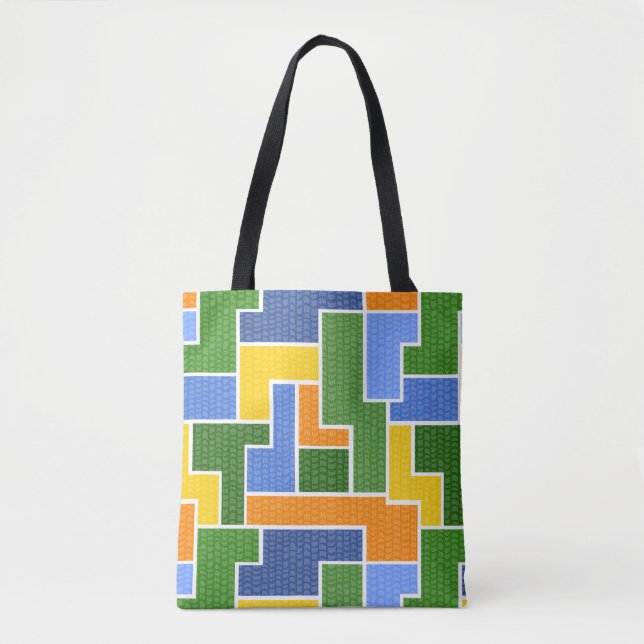 Bolsa Tote retângulos coloridos (Frente)
