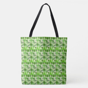 Bolsa Tote Retângulos verdes, formas, cinzas de manchas e bra