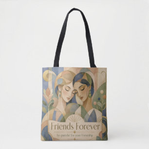 Bolsa Tote Retrato Art Déco de Duas Mulheres Amigas para Semp