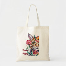 Retrato Artístico de Gato em Aquarela com Florais