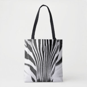 Bolsa Tote Retrato artístico preto-e-branco de um zebo