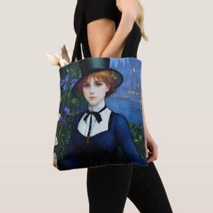 Bolsa Tote Retrato Bonito Estilo Vintage Dark Academy Girl