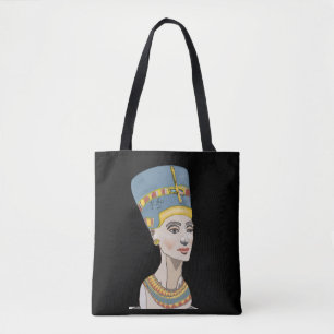 Bolsa Tote Retrato Colorido de Nefertiti