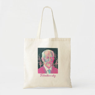Bolsa Tote Retrato Colorido de Tchaikovski com Bailarinos de