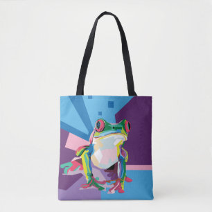 Bolsa Tote Retrato colorido do Sapo de árvore