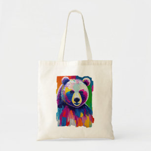 Bolsa Tote Retrato Colorido do Urso