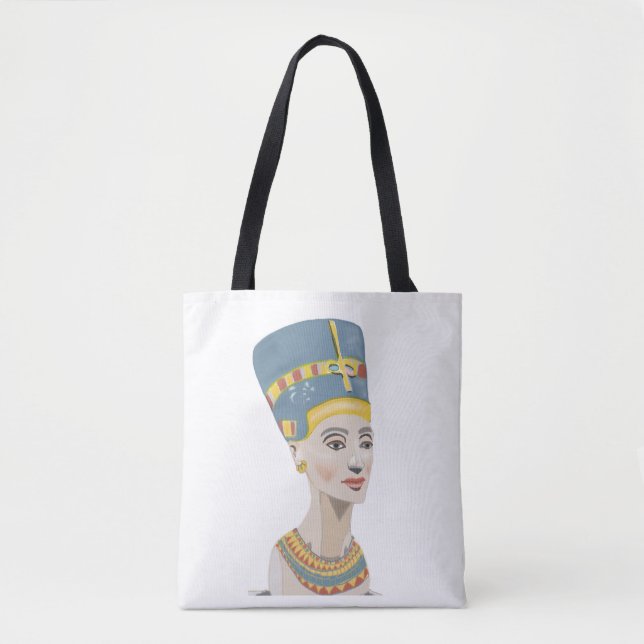 Bolsa Tote Retrato Colorido Nefertiti (Frente)