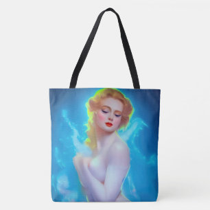 Bolsa Tote Retrato da Deusa Eetérea - Fantasia Surreal