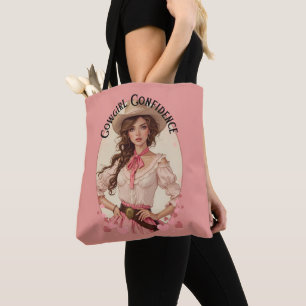 Bolsa Tote Retrato da Moda Ocidental da Coquette Cowgirl