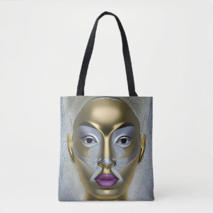 Bolsa Tote Retrato da Mulher Femininidade Africana Chic