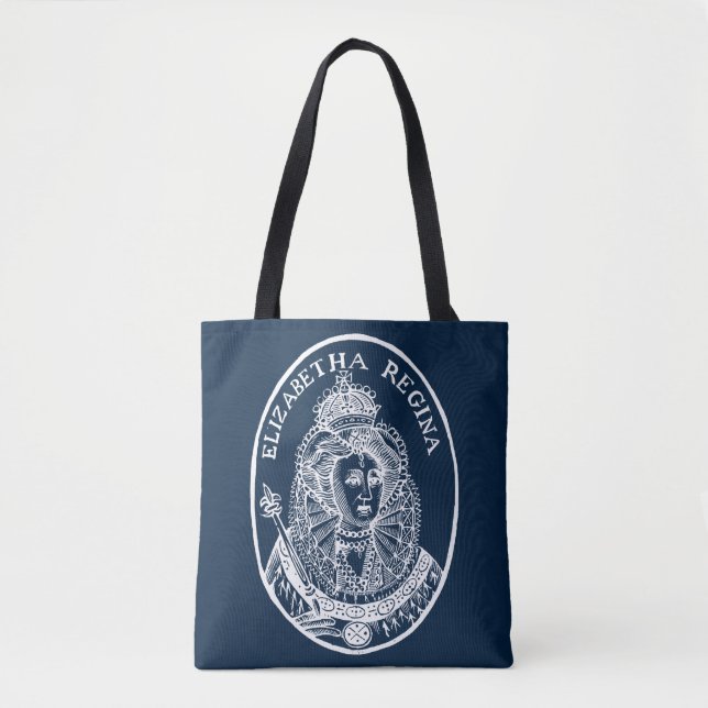 Bolsa Tote Retrato da Rainha Elizabeth I Woodcut (Frente)