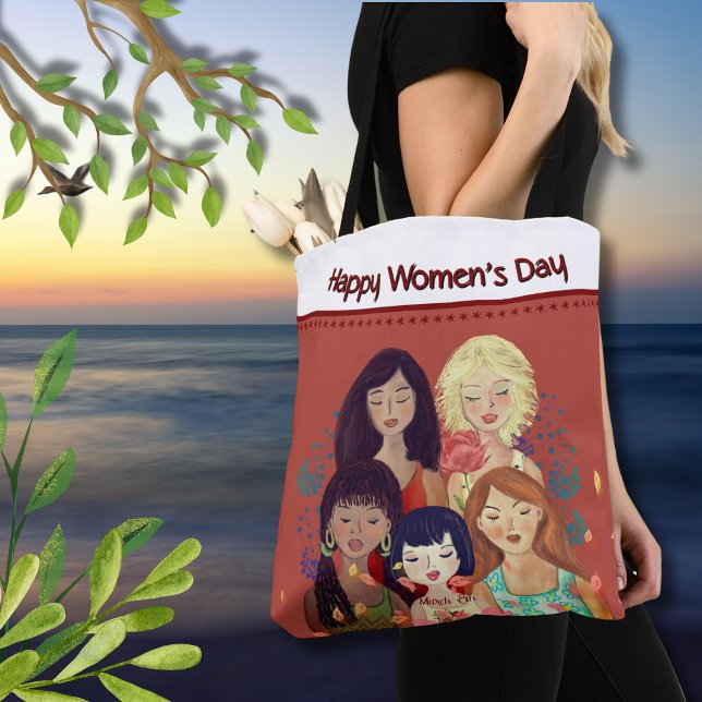 Bolsa Tote Retrato das mulheres do Dia Internacional da Mulhe (International Women's Day women portrait Tote Bag)