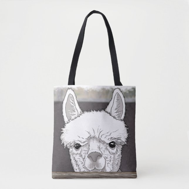 Bolsa Tote Retrato de Alpaca (Frente)