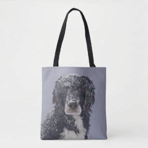 Bolsa Tote retrato de animal de estimação mestiço de spaniel