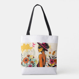 Bolsa Tote Retrato de Arte Sonhos Verde 🌿
