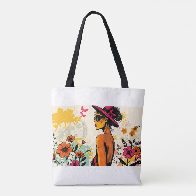 Bolsa Tote Retrato de Arte Sonhos Verde 🌿 (Verso)