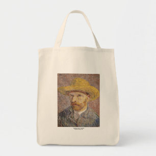 Bolsa Tote Retrato de auto com um chapéu de palha por Vincen