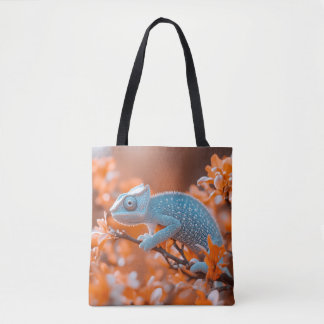 Bolsa Tote Retrato de Camaleão Animal Selvagem no Ambiente Na
