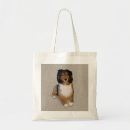 Bolsa Tote Retrato de cão Sheltie mix