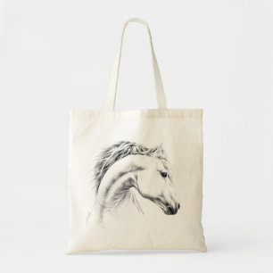 Bolsa Tote Retrato de cavalo desenho a lápis Tote bag