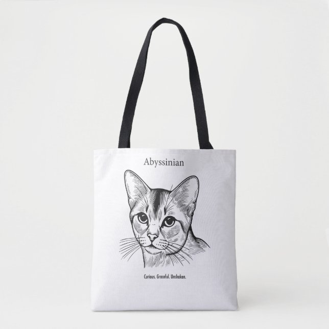 Bolsa Tote Retrato de Gato Abissínio (Frente)