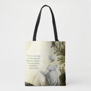 Bolsa Tote Retrato de Jane Austen +citação