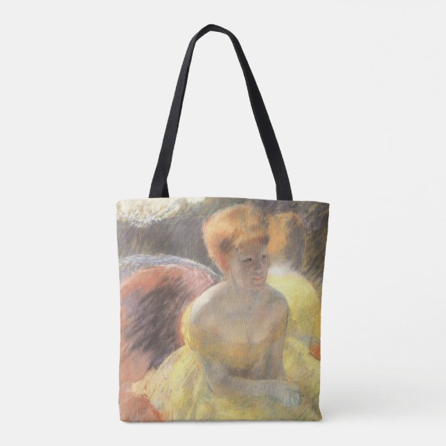 Bolsa Tote Retrato de Lydia na Ópera de Mary Cassatt (Verso)