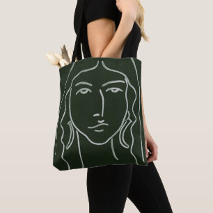 Bolsa Tote Retrato de Malachite com Cabelo Longo