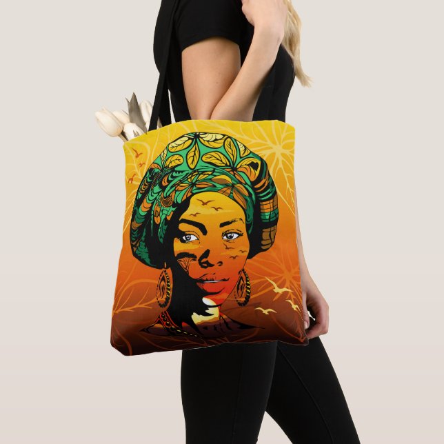 Bolsa Tote Retrato de Mulher Africana com Sunset (Close Up)