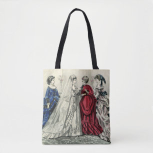 Bolsa Tote Retrato de Noiva de Casamento Vitoriano Vintage