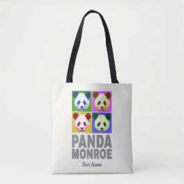 Bolsa Tote Retrato de Pop de Arte do Urso Panda Monroe