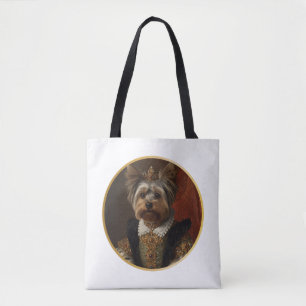 Bolsa Tote Retrato de Rainha Renascentista Yorkshire Terrier