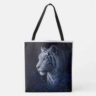 Bolsa Tote Retrato de Tigre Branco – Poder Calmo e Olhar Sile
