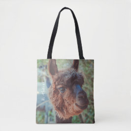 Bolsa Tote Retrato de uma alpaca castanha