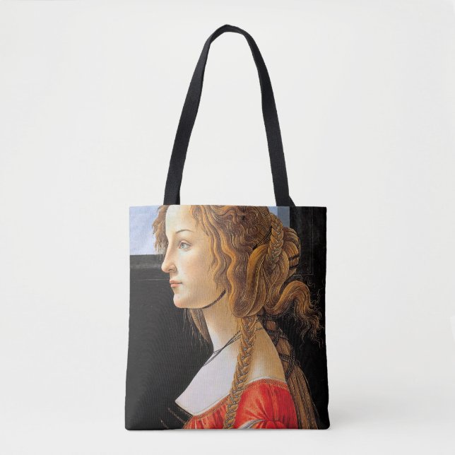 Bolsa Tote Retrato de uma Senhora, Sandro Botticelli (Frente)
